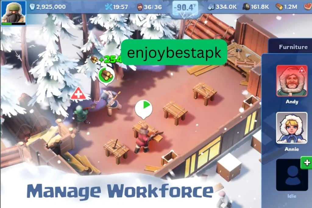 Manage the heavy workforce ina style Manage team workforce to engage enemies